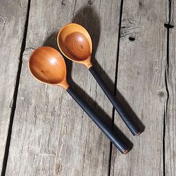 Handmade wooden soup spoon, Hand carved wooden eating spoon, Apricot wood spoon, Diner wooden spoon, Table wood utensils