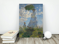 Woman with a Parasol Madame Monet and Her Son by Claude Monet