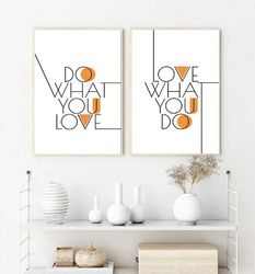 Do What You Love Print Love What You Do Set of 2 Prints Minimalist Print Printable Wall Art Quote Prints Office Decor