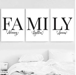 Family Sign Wall Decor Family Print Set of 3 Prints Family Printable Family Quotes Home Decor Signs Living Room Wall Art