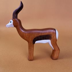 Wooden antelope figurine - Wooden antelope toy - Gift for kids- Woodland animal toys