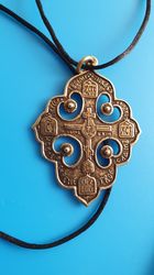 Orthodox handmade brass cross copy of an ancient cross 19 century free shipping