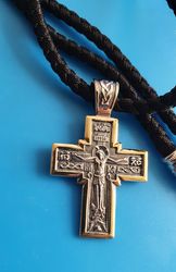 Orthodox silver plated cross crucifix