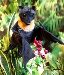Realistic toy .  Bat toy . bat realistic stuffed animals . plush toy. MADE TO ORDER