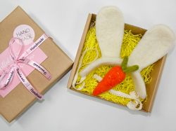Headband wich ears bunny, Felt carrot, Set photography newborn, Costume bunny newborn