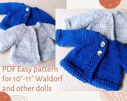 PDF Cardigan Knitting Pattern for dolls