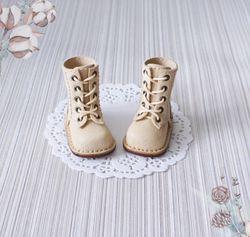 Paola Reina tall boots, Pale yellow shoes for doll, 13 inch doll outfit, Dolls fashion, Genuine leather boots for Paola