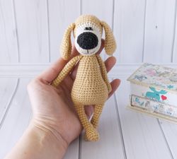 Funny Puppy Toy, Stuffed Animal Doll, Pet Dog Soft toy, Gift for Toddlers boys, Cute Nursery decor, Crochet dog doll