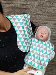Burp cloth pattern+baby bib pattern, handmade burp cloth, burp cloths set, diy burp cloth,cotton burp cloth, baby boy bu