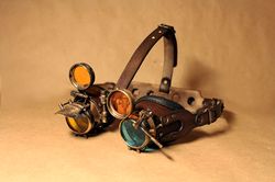 Steampunk goggles "Triple sun"