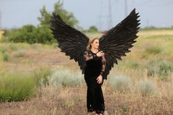 angel wings, black angel wings, maleficent wings, black wings, maleficent cosplay, demon wings, big wings