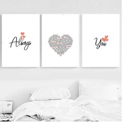 Love Quotes Wall Art Print Set of 3 Bedroom Wall Art Decor Love Printable Wall Art Romantic Love Print Couple Print Gift