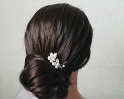 Bridal hair piece small / Wedding hair pins set of 2 / Minimalist hair piece / Hair accessories for bride p28