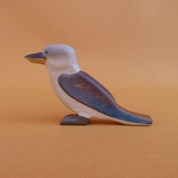 wooden kookaburra toy - wood bird figurine - wooden bird toy - gift for kids