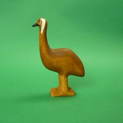 Wooden ostrich emu toy - Wood ostrich figurine - Australian animals - Gift for kids - Wood ostrich Emu toy