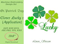 Clover Lucky 2  Machine embroidery design in 7 formats and 1 sizes