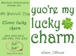 Clover lucky charm Machine embroidery design in 7 formats and 2 sizes