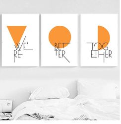 We're Better Together Set of 3 Bedroom Prints Bedroom Printable Wall Art Decor Couple Quote Print Minimalist Wall Art