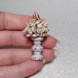 Dollhouse Seashell Tree 1:12 Scale, Miniature Seashell Topiary