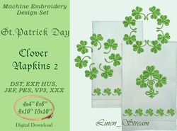 Clover napkins 2, 8 Machinembr design in 7 formats and 4 sizes. Can be used to decorate table linen or clothes.