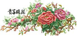Scheme Cross Stitch Pattern | Oriental Peonies | #131