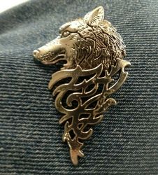 1 Pcs Wolf Brooch Steel 🐺 Metal Pin Lapel Badge 🐾
