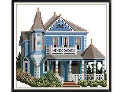 American houses / Cross stitch / Vintage digital pattern pdf / #001