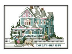 American houses / Cross stitch / Vintage digital pattern pdf / #007