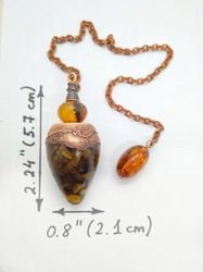 Tiger's eye pendulum necklace Tiger's eye crystal pendulum Dowsing & divination tool