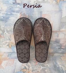 Persia Slippers Size 6 - 7  Embroidery Design