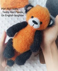 Red Panda Amigurumi Crochet Pattern/ Stuffed animal plush toy/ Crochet red panda/ Amigurumi pattern panda/ Plush panda