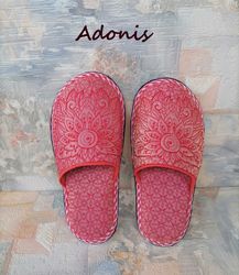 Adonis Slippers Size 6 - 7  Embroidery Design