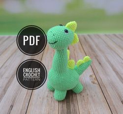 english pattern,dino pattern,amigurumi pattern pdf,pattern toy,crochet pattern
