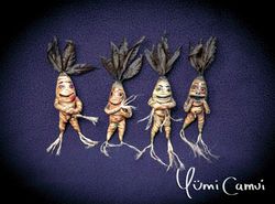 OOAK tiny Mandragora root doll Blythe friends by Yumi Camui