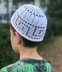 Kufi bucket hat stitch, Greek key design islam hats, Dad hat