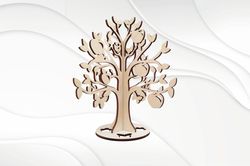3D puzzle apple tree, ready laser cutting file. Laser cut pattern, glowforge svg project.