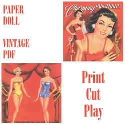 Digital | Vintage Paper Doll | Printable - Print - Cut - Play | PDF