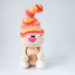 Crochet teddy bear. Stuffed toy. Handmade teddy bear. Amigurumi doll for sale. Custom plush bear. Custom stuffed animal