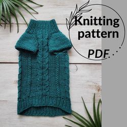 Pattern pet jumper digital PDF Knitting pattern sweater for cat pet small dog Knit pattern pet clothes