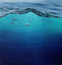 Ocean Deep Original Wall Art / Deep Original Painting / Sea Deep Wall Art / Sea Deep Abstract Painting /  Water Wall Art