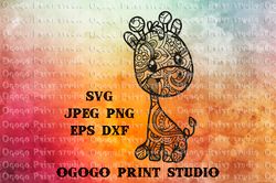 Giraffe SVG, Zentangle SVG, Animal SVG, Mandala svg