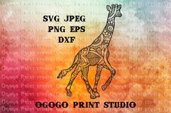 Giraffe SVG, Zentangle SVG, Animal SVG, Mandala svg