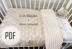 Pattern baby blanket + crib sheet pattern, Baby blanket pdf, Stroller blanket pattern, Easy quilt pattern,Cotton baby bl