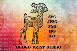 Fawn SVG, Zentangle Svg, Woodland Animal svg, Deer SVG