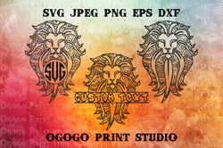 Mandala style Lion SVG, Zentangle SVG, Animal svg, King svg