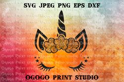 Unicorn SVG, Zentangle SVG, Mandala svg, EPS, PNG, DXF, JPEG, Boho svg, Paper cut template