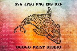Killer Whale SVG, Orca svg, Zentangle SVG, Sea animal SVG