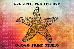 Starfish SVG, Zentangle SVG, Sea animal SVG, Mandala svg