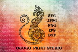 Cat SVG, Mandala svg, Zentangle SVG, Pet svg, Animal svg