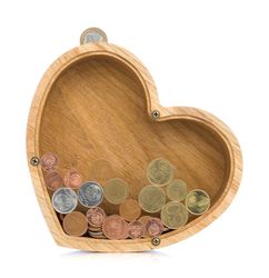 Wood piggy bank for boys girls adults HEART Personalized coin bank Wedding, new house, Valentines day gift Wooden box